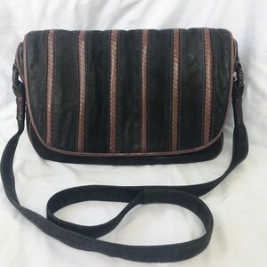 Classic Vintage Crossbody Bag Buttery Black and Broan Leather Jay Herbert Purse